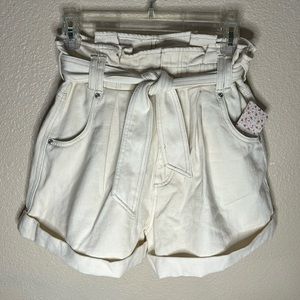 NWT Free People We The Free Nova Denim Paperbag Shorts Size S